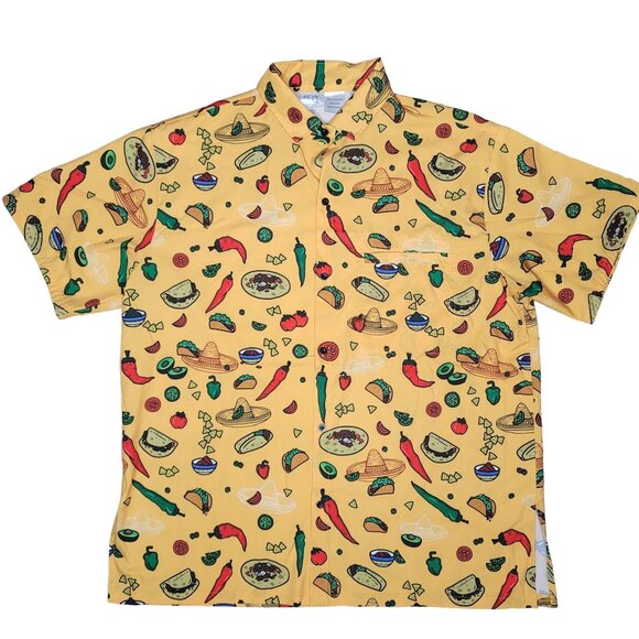 Funny guy creation novalty Mexican Food Print Shirt XL Taco burrito Taco Tuesday - Picture 3 of 8